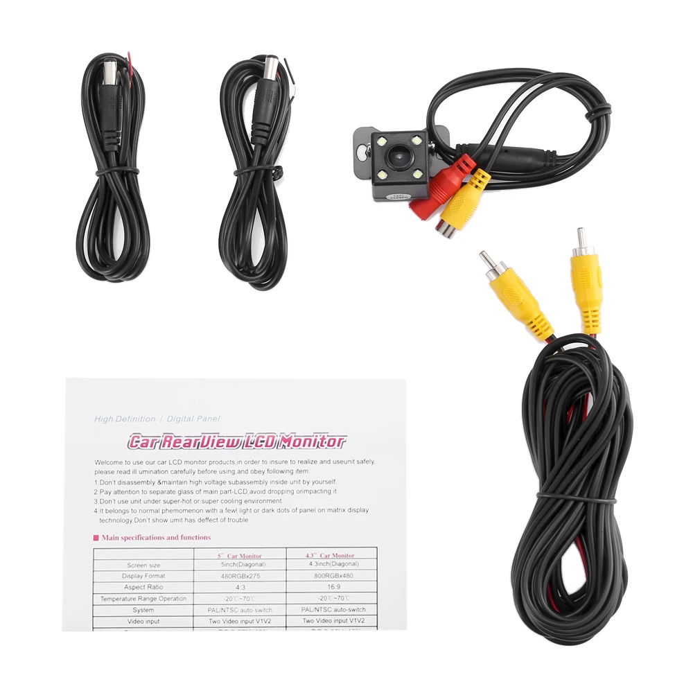Автомобильный 4 3-дюймовый монитор заднего вида экран дисплея и камера