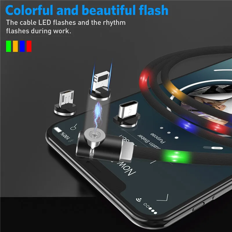 USLION светодиодный магнитный кабель для samsung S9 S8 huawei Магнитный Micro usb type c быстрой