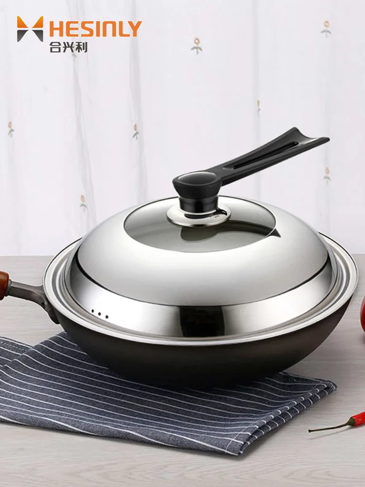 Сковороды из нержавеющей стали обычное прозрачное стекло с плоским дном бытовая