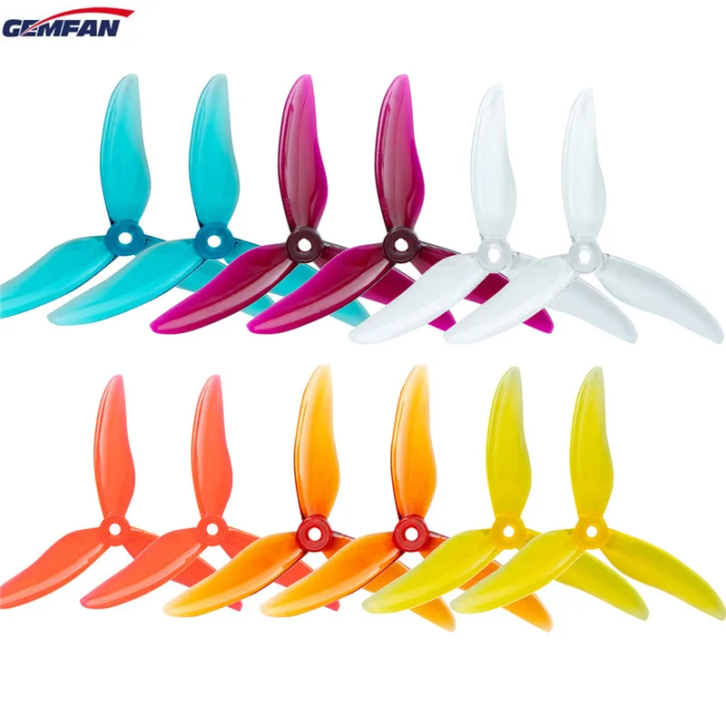 2 пары Gemfan Hurricane 51499 3 blade 5 мм/POPO Propeller CW CCW Для радиоуправляемых дронов FPV Racing|Детали