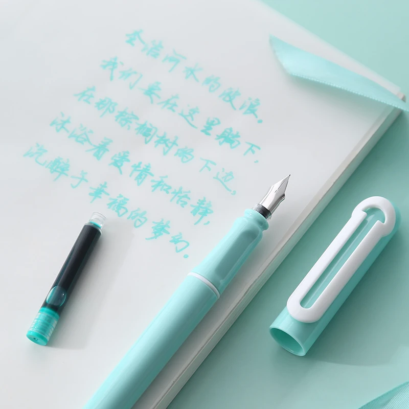 Перьевая ручка с 4 чернилами мятно зеленая|Перьевые ручки| |