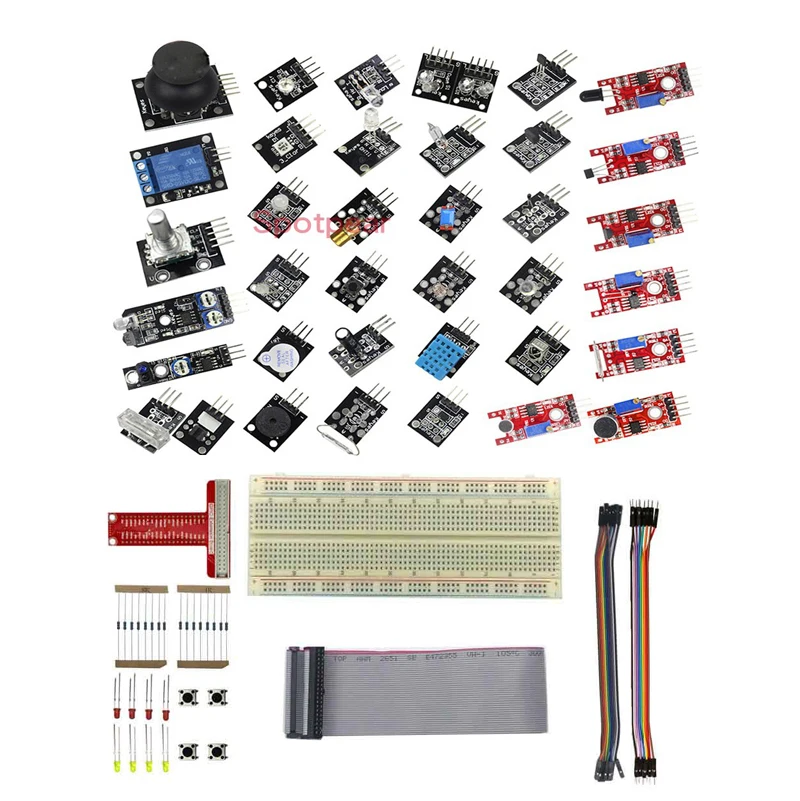 Raspberry Pi 3 Model B + комплект датчиков 37 в 1 с большой макетной платой стартовый