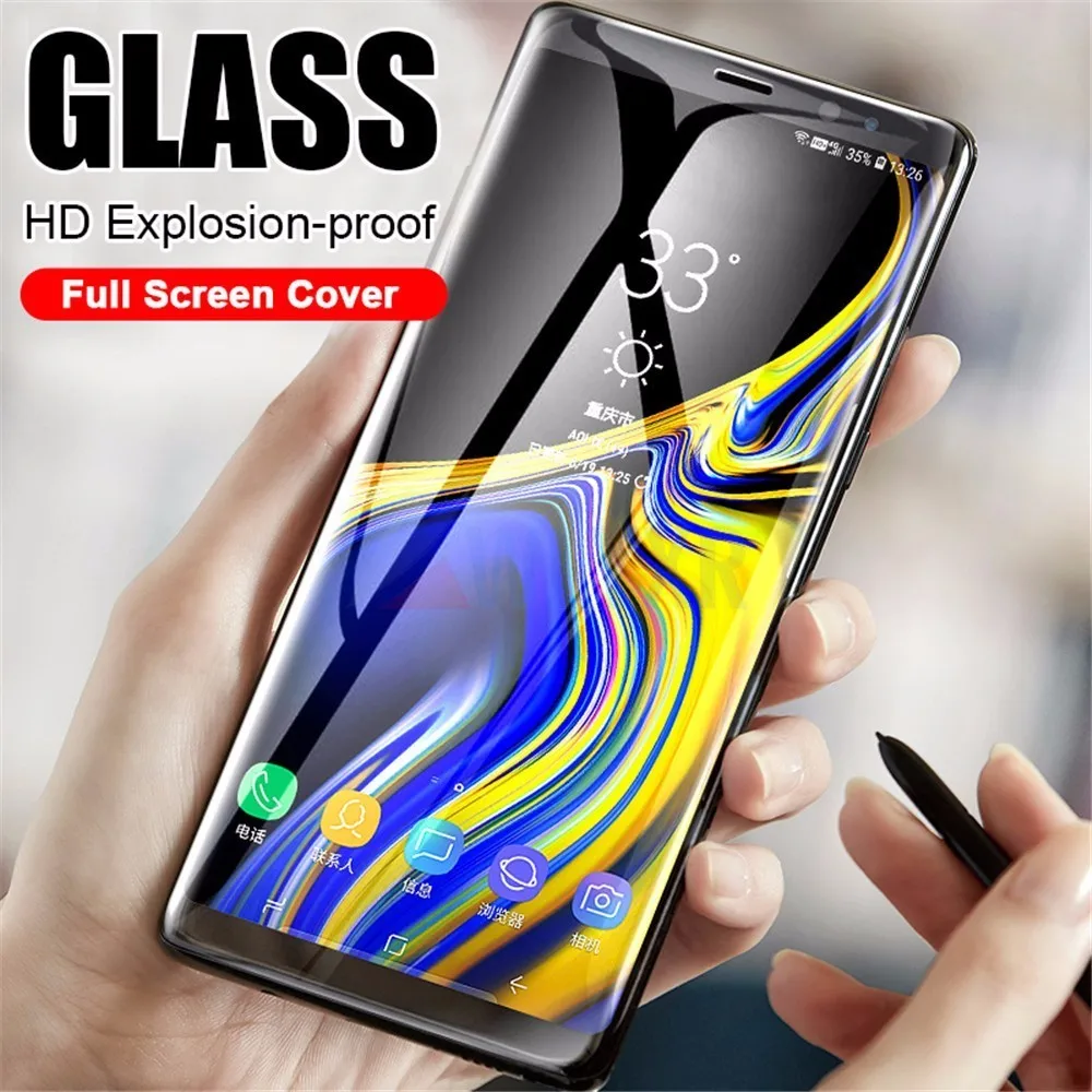 Защитное стекло изогнутое закаленное HD для Samsung Galaxy J3 J5 J7 2017 Prime 2018 J4 J6 J8