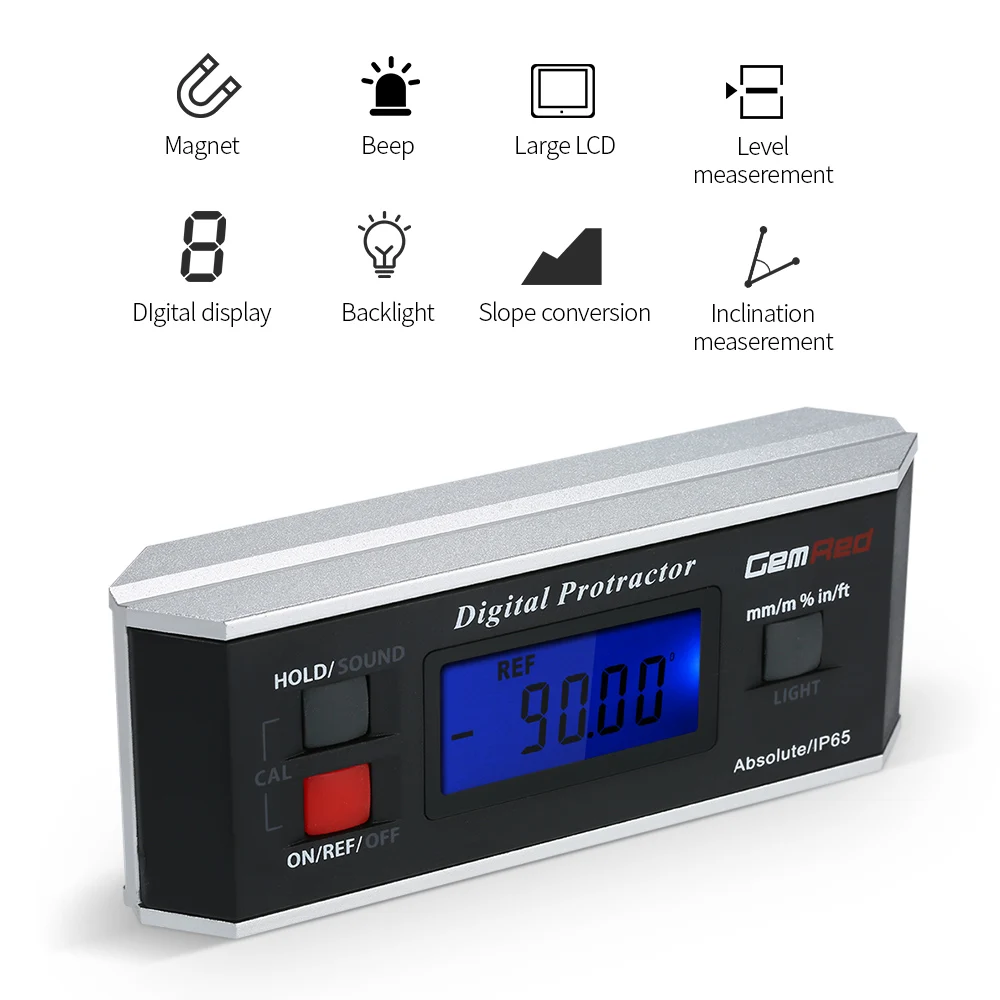 GemRed Цифровой Инклинометр IP67 водонепроницаемый и ударопрочный