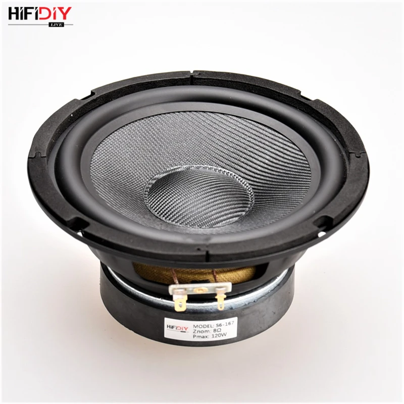 HIFIDIY LIVE HIFI колонки DIY 6 дюймов 6," Midbass НЧ динамик 8 Ом 120 Вт из стекловолокна Вибрационный таз громкоговоритель S6-167