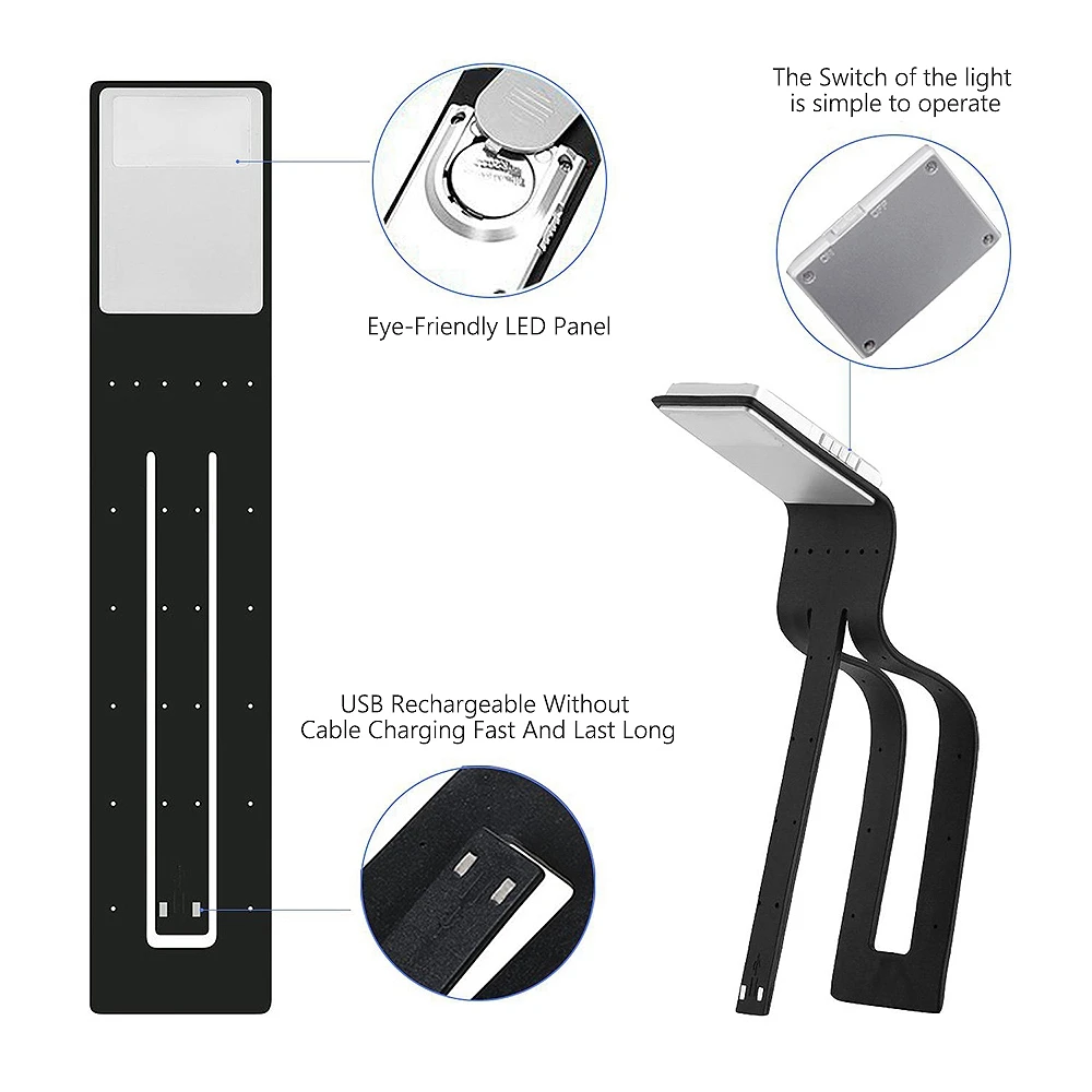 Портативный мини Usb клип свет книги Крытый открытый гибкий угол защиты глаз лампа