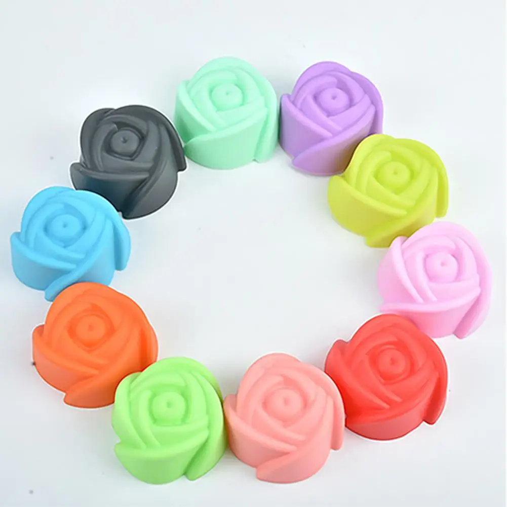 1 шт. роза цветок мини выпечки Маффин формы чашки Многоразовые безопасные