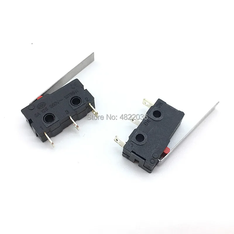 10 шт. ограниченный переключатель 3 Pin N/O N/C 5A 250VAC микро KW12 C с прямым рычагом 28