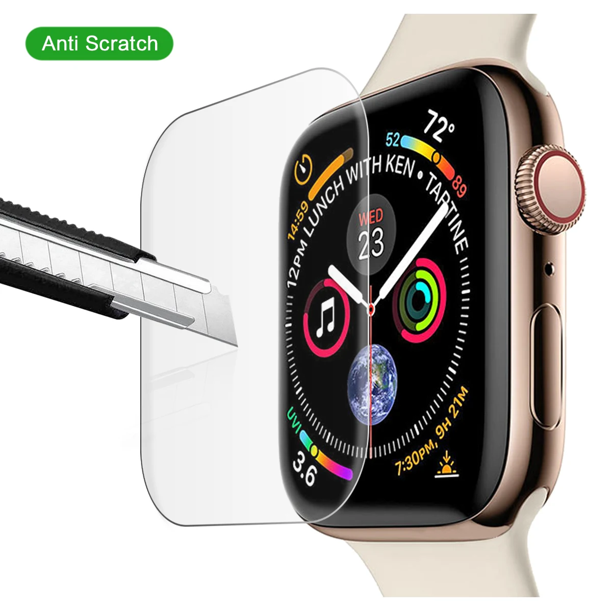 2 шт. защита для экрана Apple Watch серии 4 40 мм 44 мягкая прозрачная защитная пленка i
