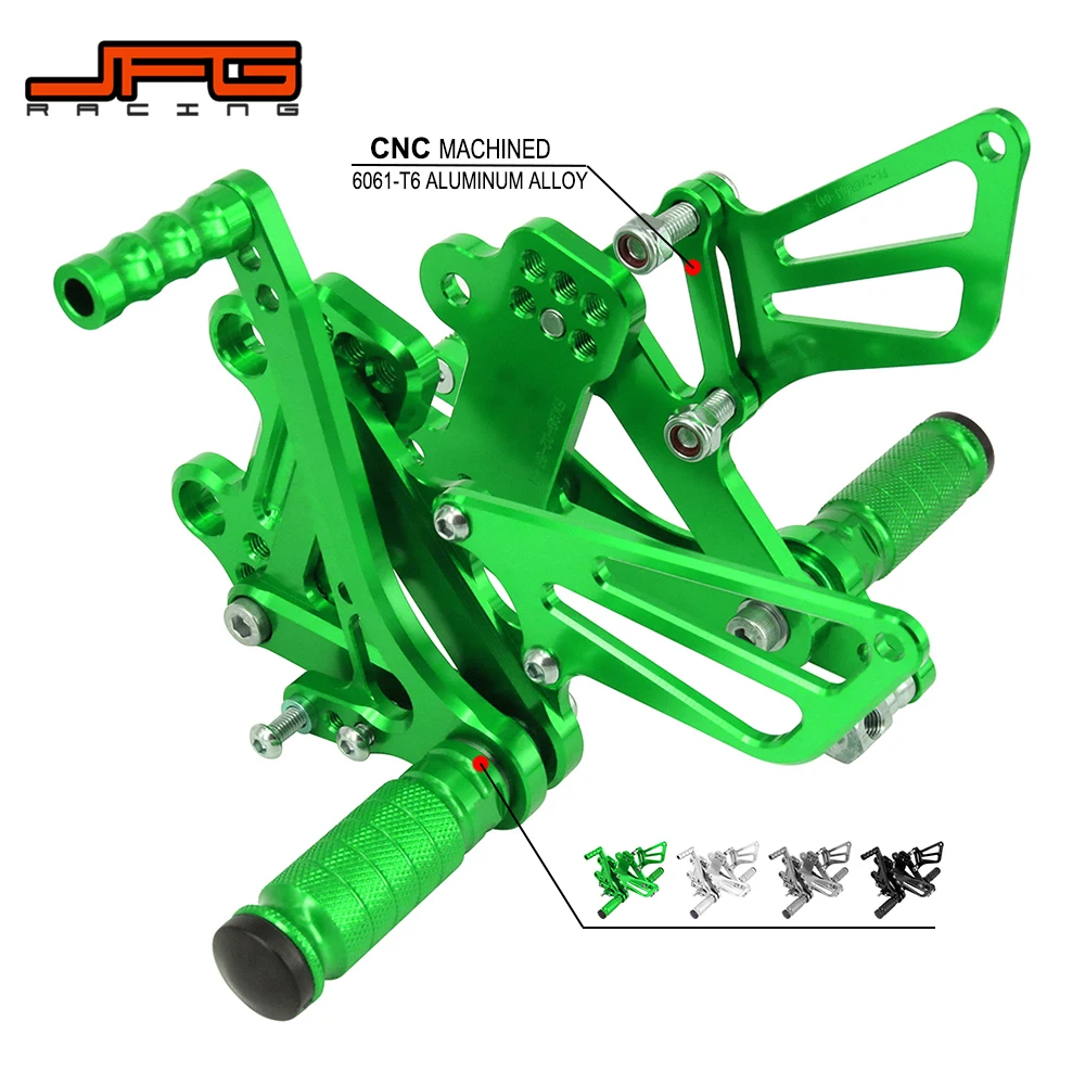 Алюминиевые CNC Регулируемые подножки для мотоциклов педалей заднего хода KAWASAKI