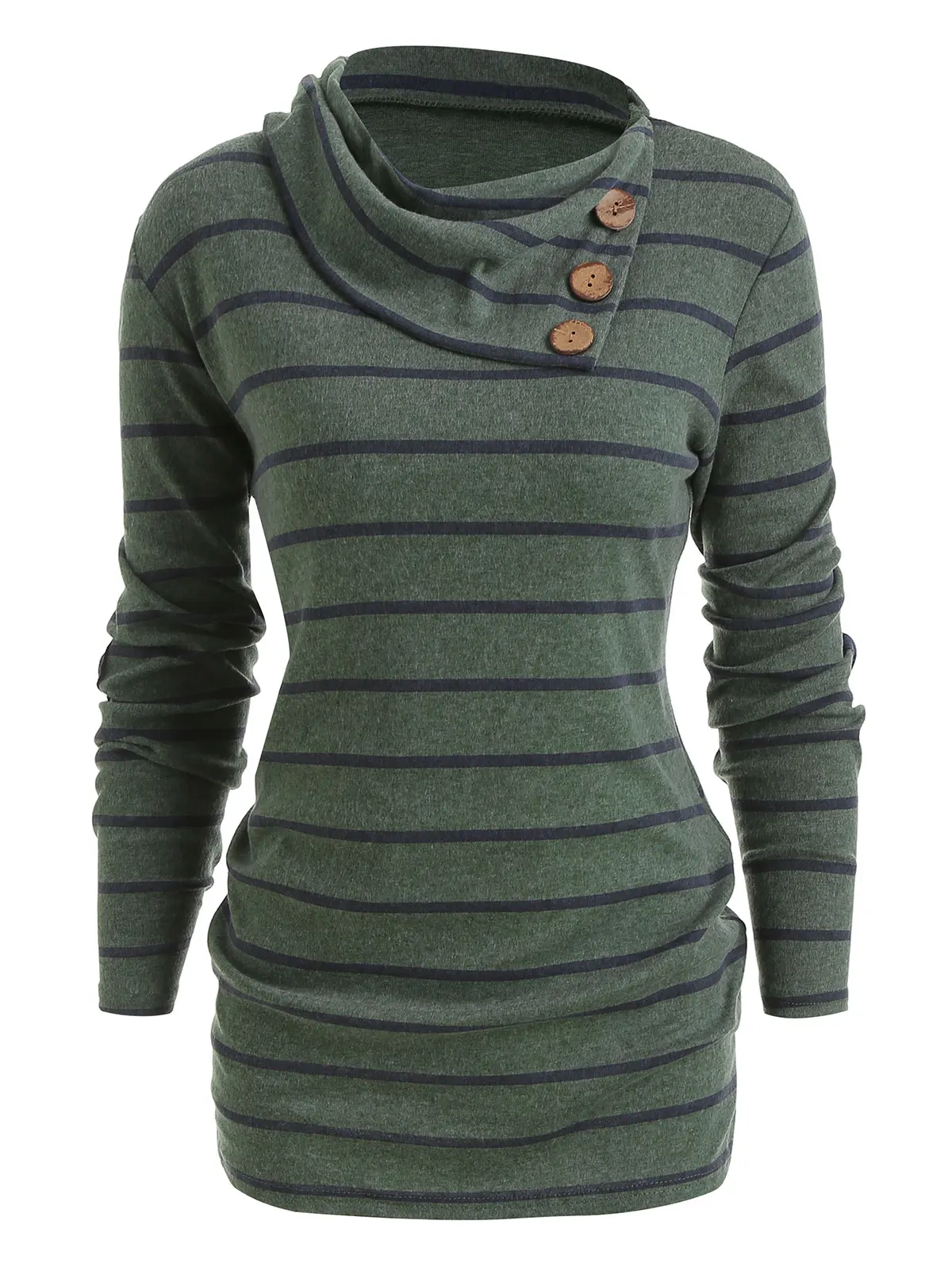Wipalo Autumn Winter Knitted Women Striped Panel Heaps Collar Soft Female Pullovers Casual Top Basic Long Sleeve Cotton Sweater | Женская