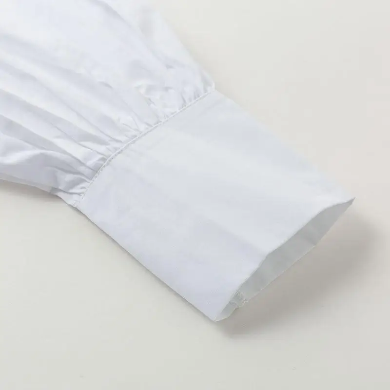 Sexy v-neck plaid crop cotton blouse shirt women Lace up puff sleeve white elegant tops Summer spring ladies top 2019 |