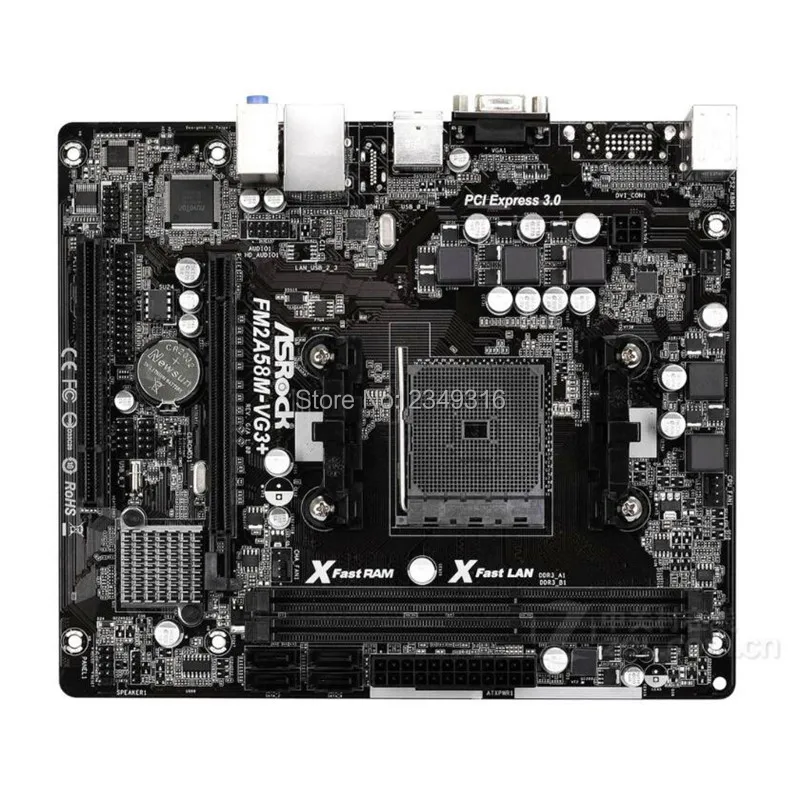 Для ASRock FM2A58M VG3 + оригинальная б/у материнская плата A58 Socket FM2 DDR3 SATA2 USB2.0 Micro