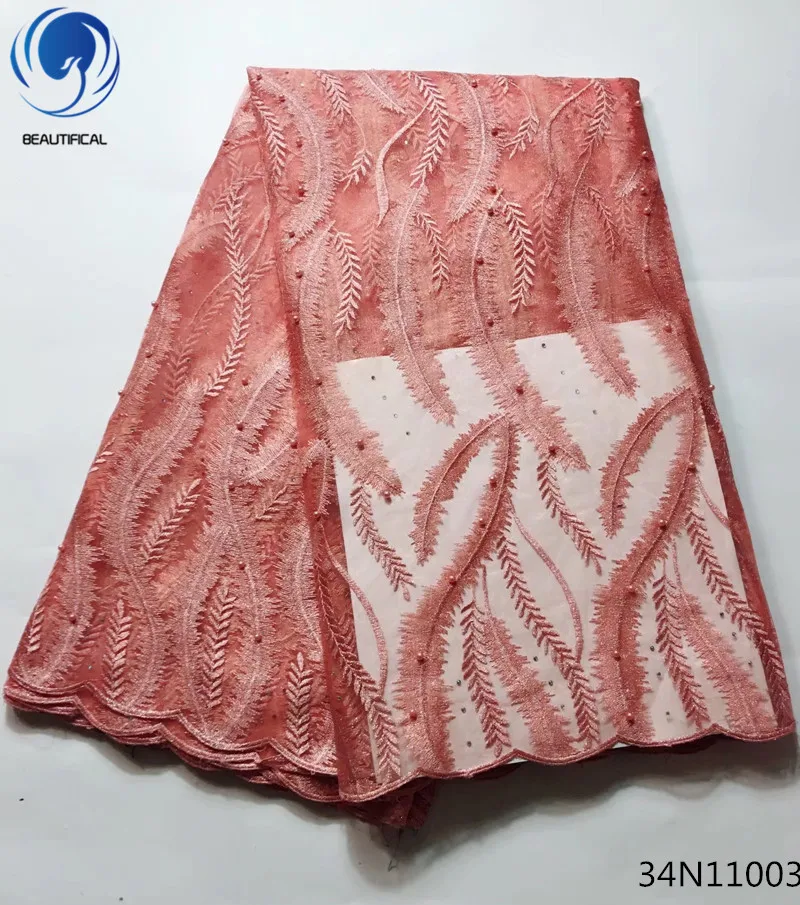 Красивая кружевная ткань в нигерийском стиле из золотого тюля одежда