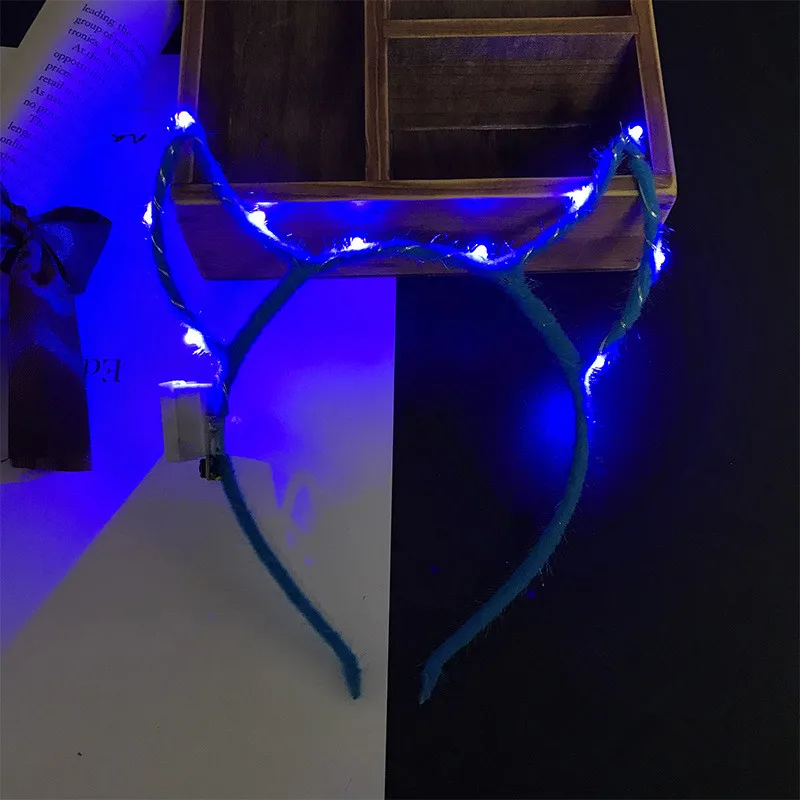 Новинка 2020 светящаяся повязка на голову со светодиодами в форме дьявольского