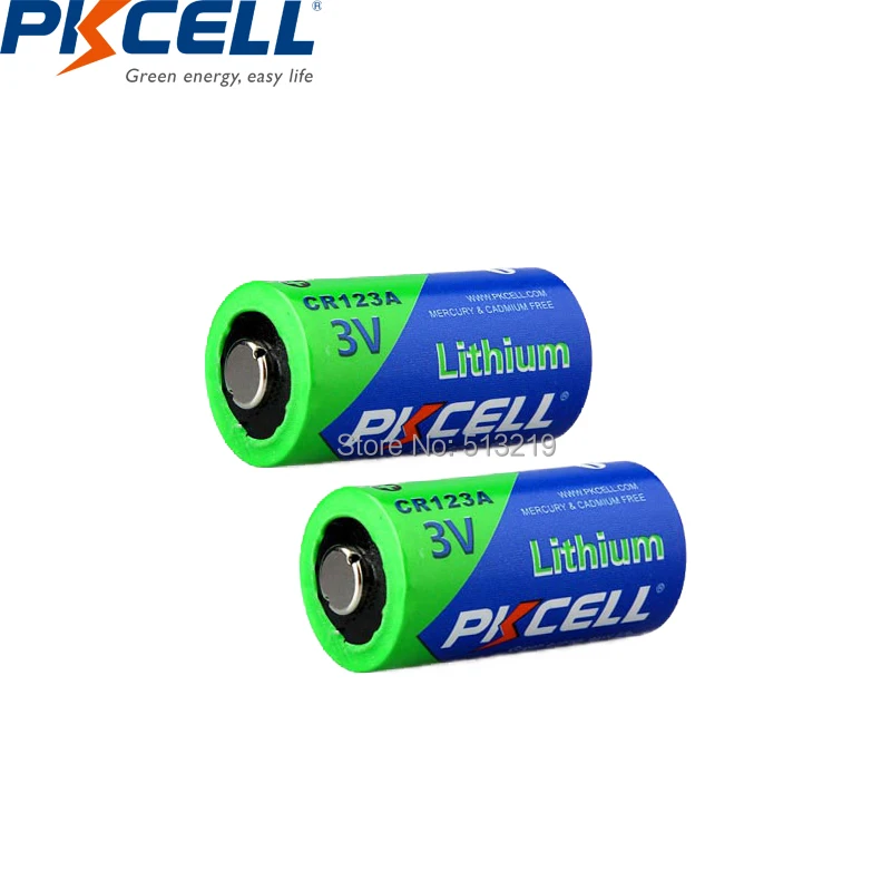 2 шт. литиевая батарея PKCELL CR123A 3 в CR123 123A CR17345 KL23a VL123A DL123A 5018LC EL123AP для светодиодного