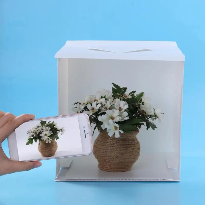 Portable Folding Studio Diffuse Photography Background Soft Box w/LED Light | Электроника