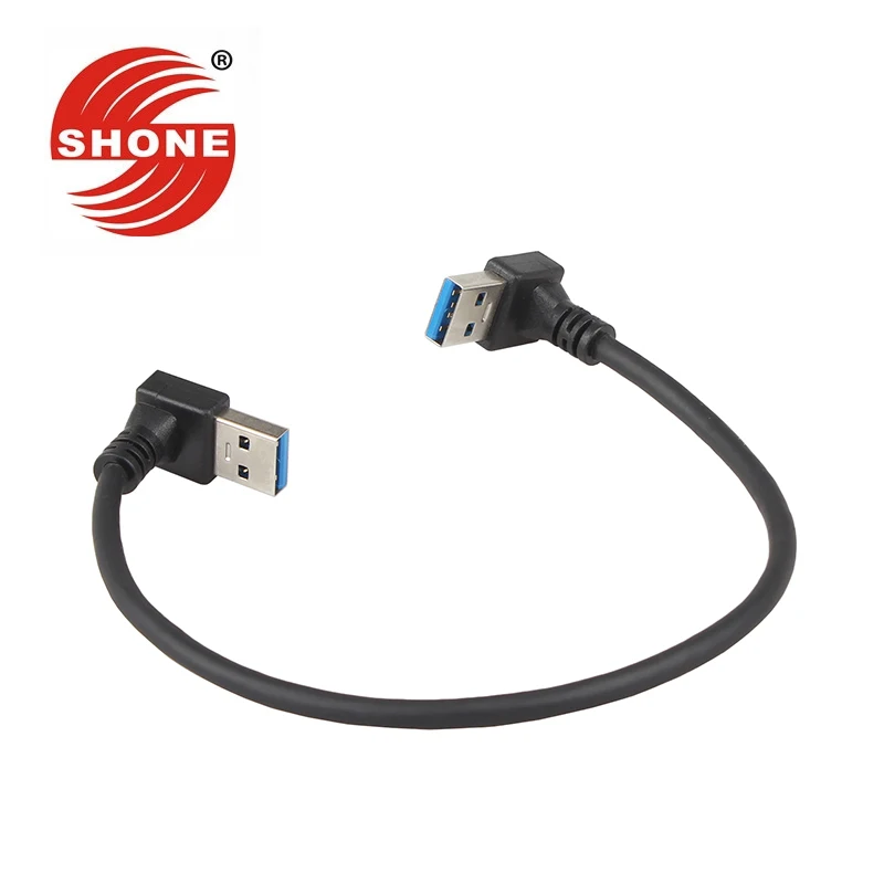 

Double upper elbow USB3.0 male to male mobile hard disk data cable up and down 90 degree usb3.0 charging 30CM