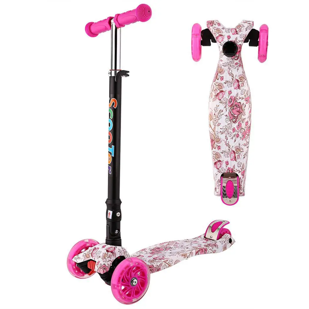ANCHEER Mini Children Kick Scooter LED Lamp PU 3 Wheels Bicycle Outdoor Aluminum Sport Bodybuilding For Child | Спорт и развлечения
