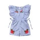 Детский ромпер с оборками, 6-24 мес, для девочек, хлопок комбинезон одежды снаряжение