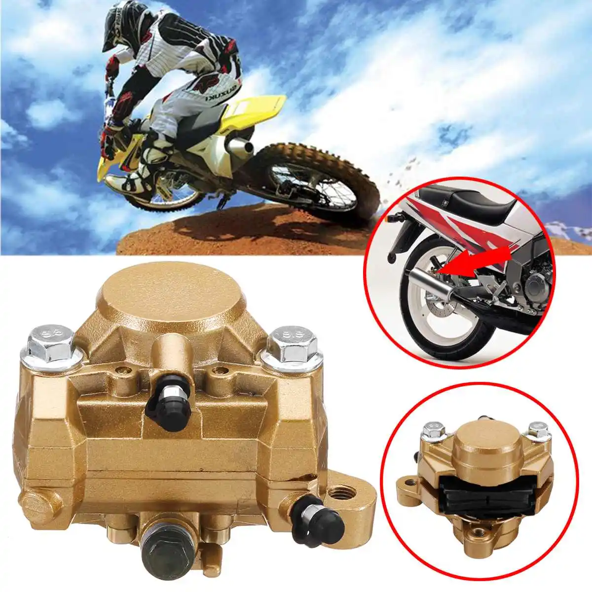 Мотоцикл задний тормозной суппорт с колодки подходит для Yamaha TZR125 1990 1992 TZR250 1987 1989
