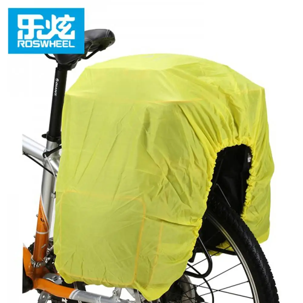 

ROSWHEEL Waterproof yellow Cycling Bag Rain Cover MTB Bike Rear Tail Bicycle Bag Rain Covers bike Plastic Rack Trunk Bags
