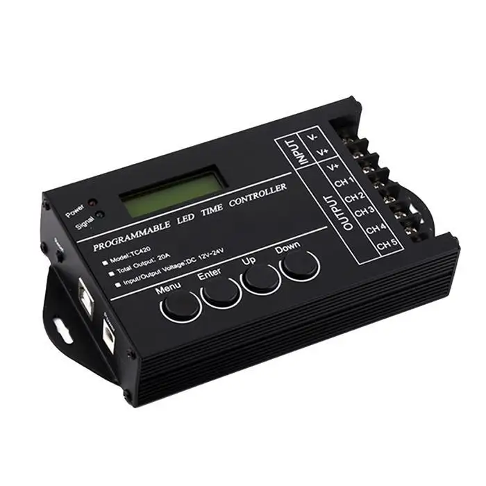 Программируемый таймер DC12V-24V 5 12-24V канала черный 20A LED-20-60 &lt0 Вт диммер | Лампы и