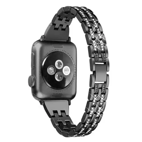 Для Apple Watch iWatch Band 42 мм из нержавеющей стали Женский Блестящий бриллиантовый