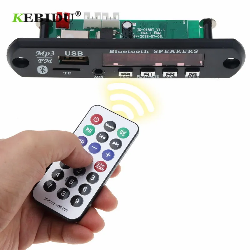 Kebidu 5 12 в USB TF FM радио декодер беспроводной Bluetooth 4 1 аудио Плата модуль MP3 плеер