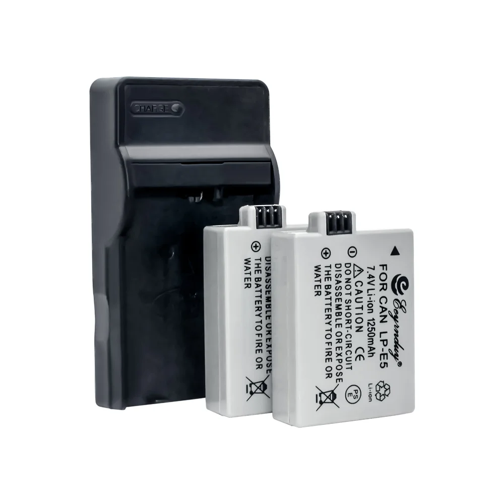 2x LP E5 LPE5 аккумуляторная батарея зарядное устройство набор для Canon EOS 450D 500D 1000D Kiss X3 F