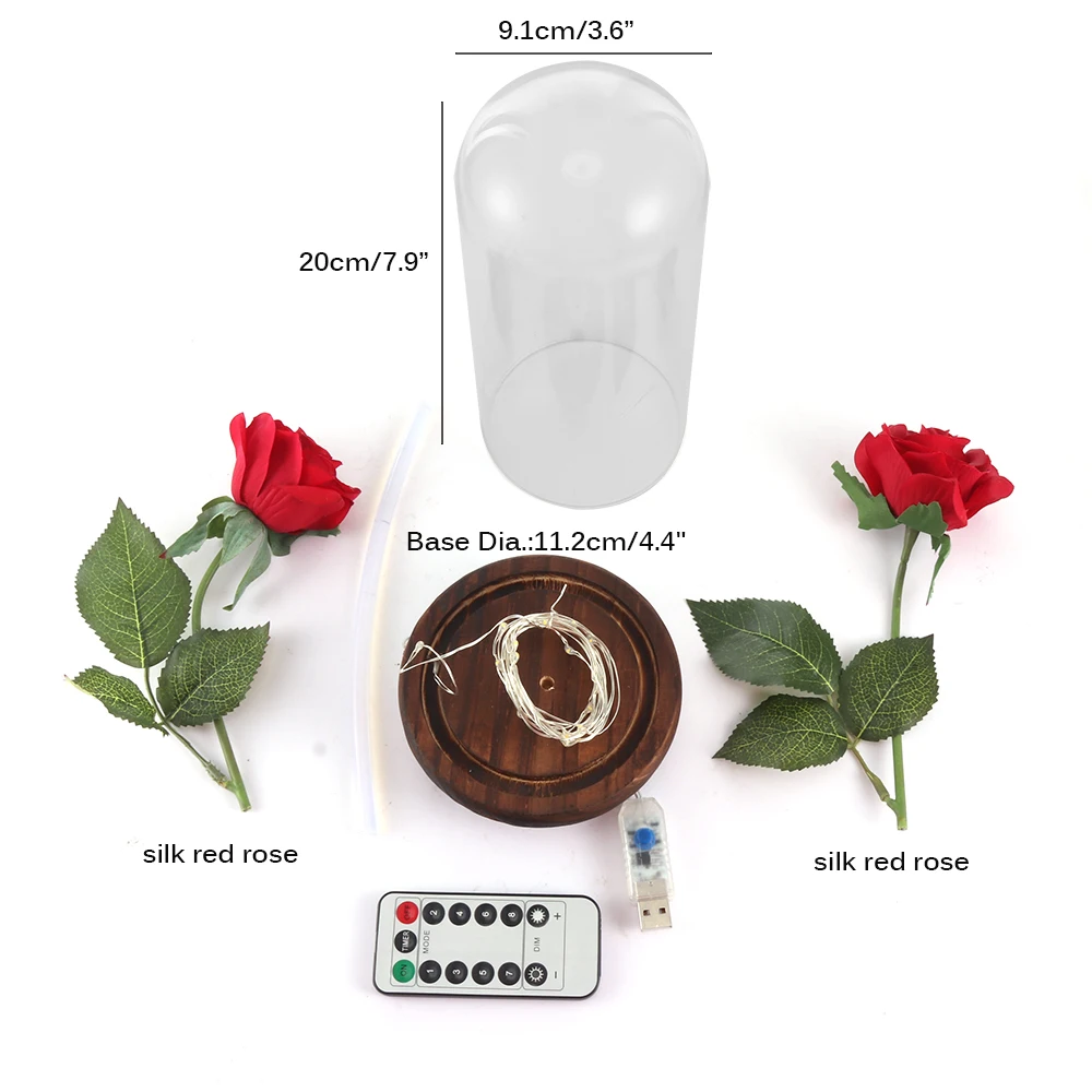 USB Красавица и Чудовище красная шелковая Роза светильник ка с опавшими