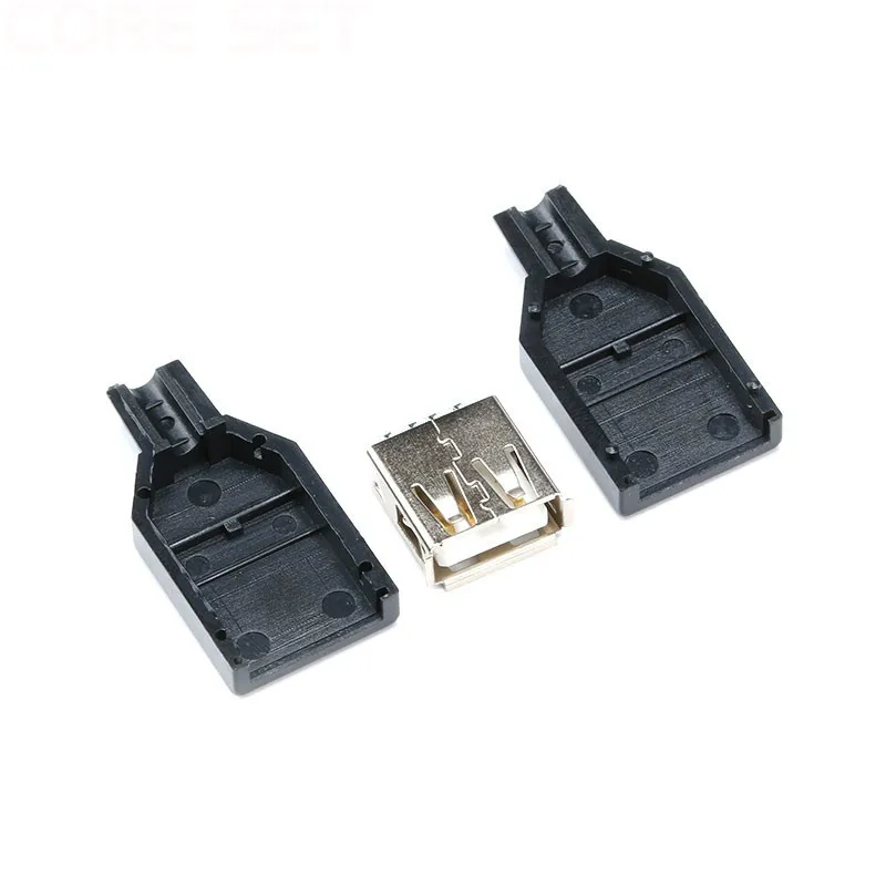 5pcs Power Connector Female USB 2.0 Type A 4 Pin Plug Socket For DIY Adapter PCB SDA Data Cable Line | Обустройство дома