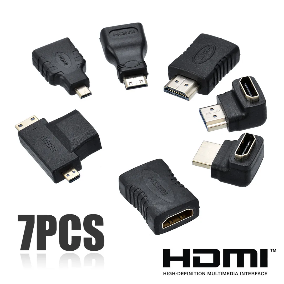 7 шт./лот Новейший черный HDMI совместимый мини микро адаптер удлинитель