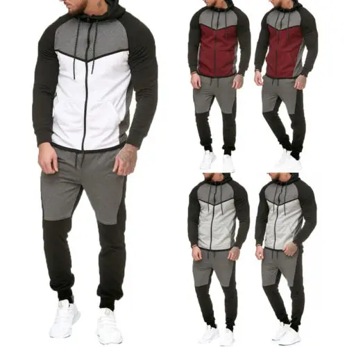 Hirgin мужской спортивный костюм Gymwear толстовка с капюшоном куртка свитер комплект