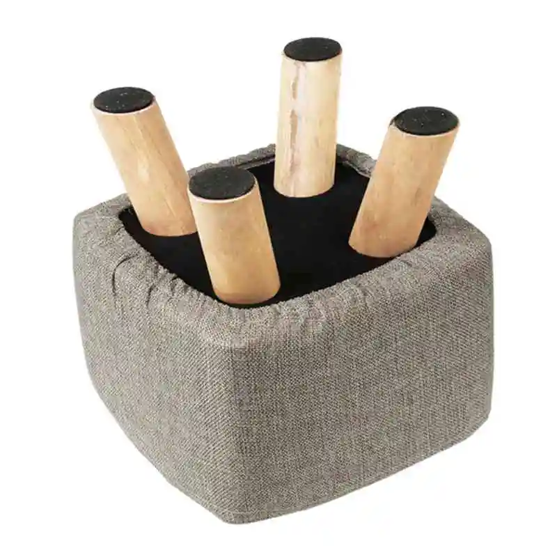 Современная роскошная мягкая табурет пуфик + деревянная нога узор: квадратная