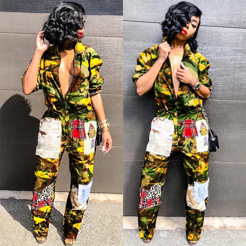 Женский модный Свободный комбинезон с длинным рукавом на осень и зиму