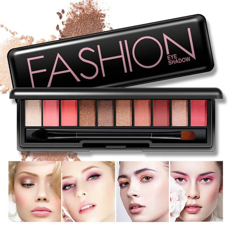 Fashion Eye Shadow 10 Colors Cosmetic Powder Smoky Eyeshadow Palette Long Lasting Makeup |