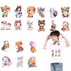 Pulaqi Мультяшные термоклейкие нашивки, кавайные наклейки для семьи, милая нашивка в виде кошки и животного, Аппликации для одежды