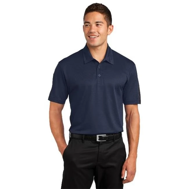 Спортивная-Tek ST695 Мужская футболка-поло PosiCharge Active Textured Colorblock True Navy & Grey-очень