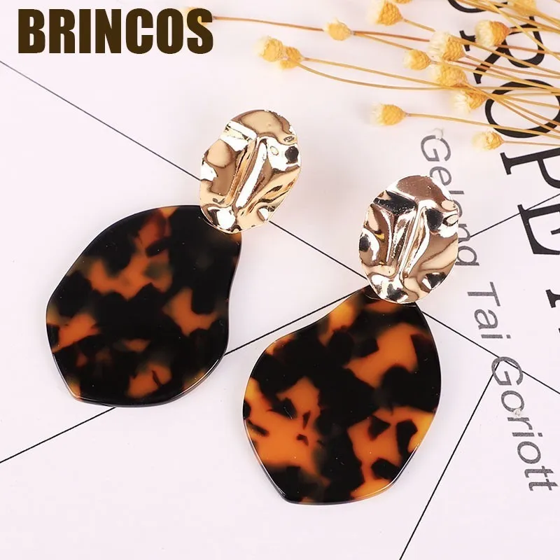 Женские серьги boho2019 геометрические индийские золотые акриловые богемные модные