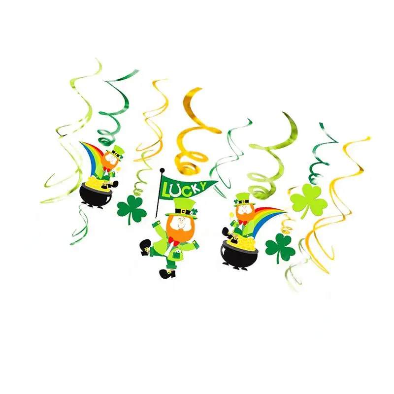 12 шт./компл. День Святого Патрика украшение вихревой St Patrick'S спираль стример