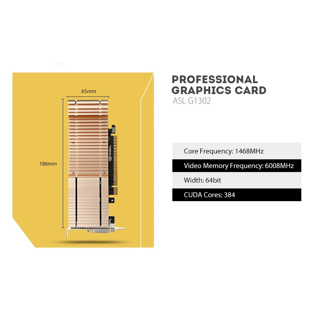 Asl G1302 карта изображения используется 4090X2160 2 Гб 64 бит Gddr5 Hdmi/Dvi 384 Cudr Core Fan внешняя