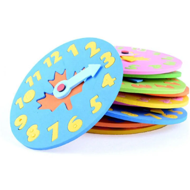 

1 pcs 3-6 years old Kids DIY toys EVA Clock Learning Education Toys free assembly Fun Puzzle for Children Gifts