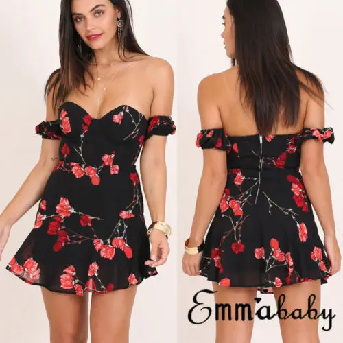 Boho для женщин пикантные вечеринки без рукавов Летние Короткие мини платье |