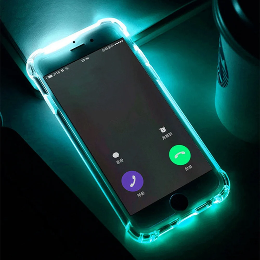 Чехол KISSCASE LED Flash для iPhone 5S 5 SE X прозрачный мягкий чехол из ТПУ с функцией вызова