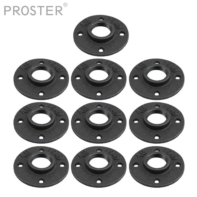 Proster 10 шт. 1 &quotкованые резьбовые напольные фланцы железные фитинги для труб