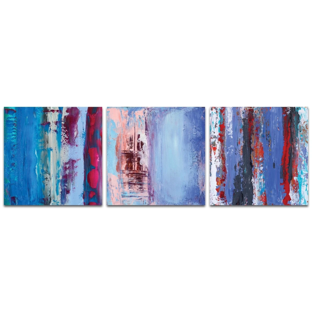 Urban Triptych 1 Large by Celeste Reiter-абстрактное настенное искусство на металле | Дом и сад