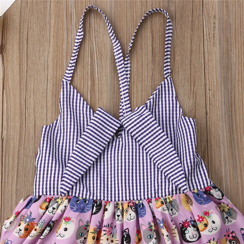 Pudcoco/модные детские платья с героями мультфильмов для маленьких девочек Bebe