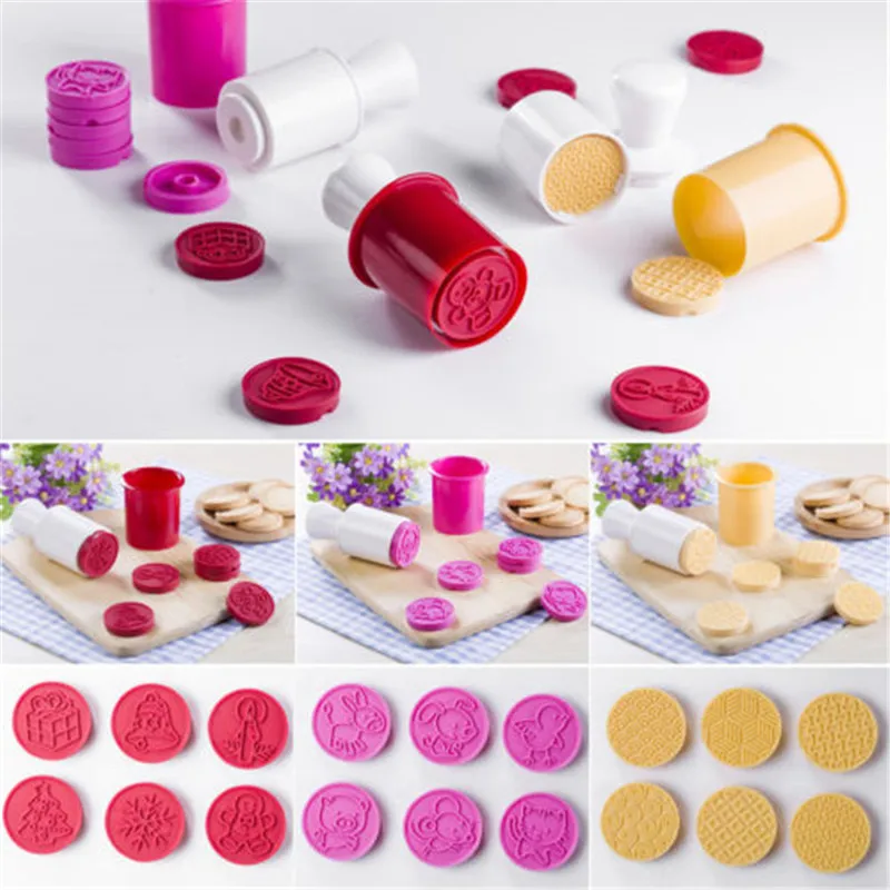 6PCS New Christmas tree Silicone Chocolate Cake Cookie Cupcake DIY Stamp Mould Set | Дом и сад