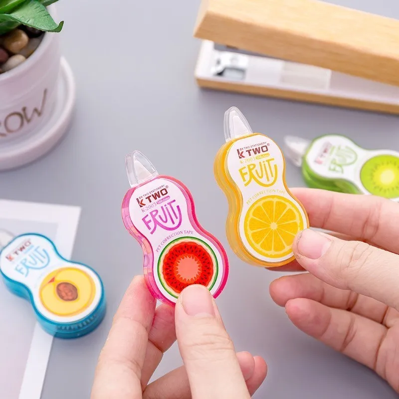 

1PCS New Cartoon Cute Fruit Color Correction Tape Material Escolar Kawaii Stationery School Office Supplies Papelaria 5m